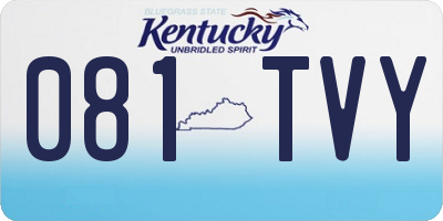KY license plate 081TVY