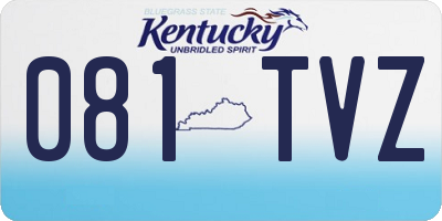 KY license plate 081TVZ