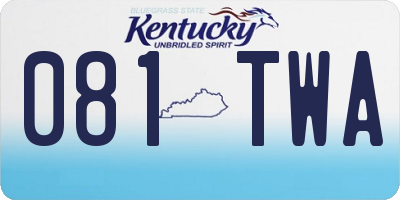 KY license plate 081TWA