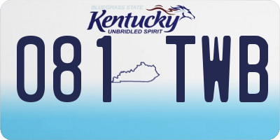KY license plate 081TWB