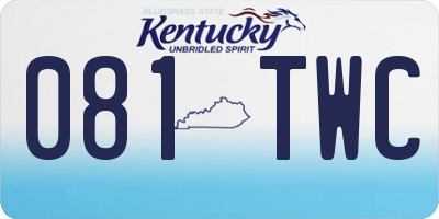 KY license plate 081TWC