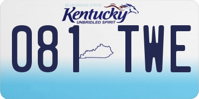 KY license plate 081TWE