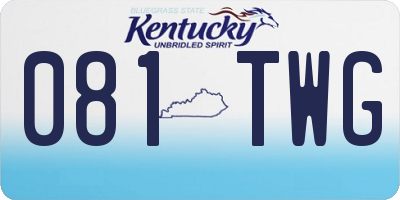 KY license plate 081TWG