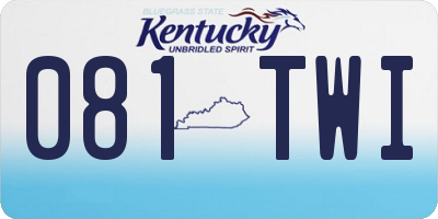 KY license plate 081TWI