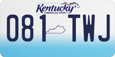 KY license plate 081TWJ