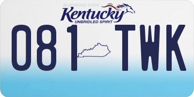 KY license plate 081TWK