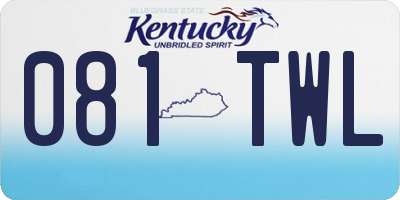 KY license plate 081TWL