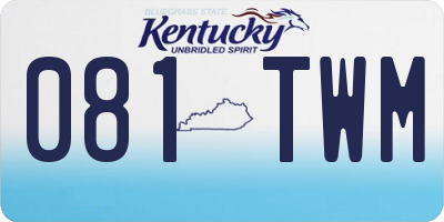 KY license plate 081TWM