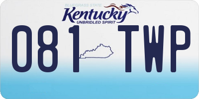 KY license plate 081TWP