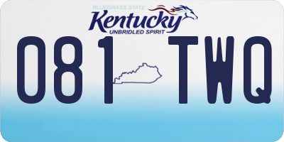 KY license plate 081TWQ