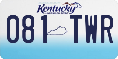 KY license plate 081TWR