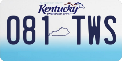 KY license plate 081TWS