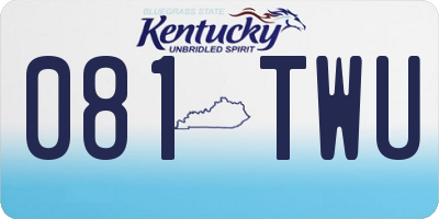KY license plate 081TWU