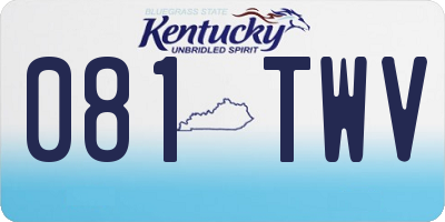KY license plate 081TWV