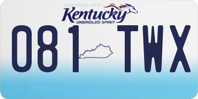 KY license plate 081TWX