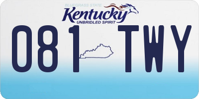 KY license plate 081TWY