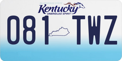 KY license plate 081TWZ