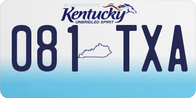 KY license plate 081TXA
