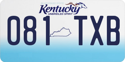 KY license plate 081TXB