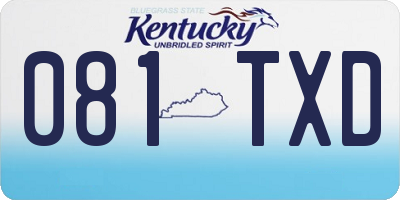 KY license plate 081TXD
