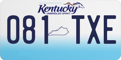 KY license plate 081TXE