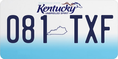 KY license plate 081TXF