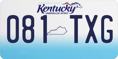 KY license plate 081TXG