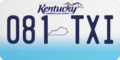 KY license plate 081TXI