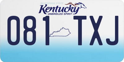 KY license plate 081TXJ