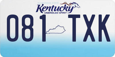 KY license plate 081TXK