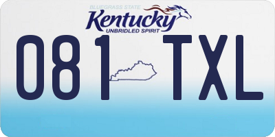 KY license plate 081TXL
