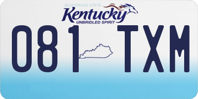 KY license plate 081TXM