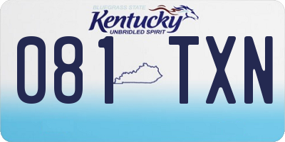 KY license plate 081TXN