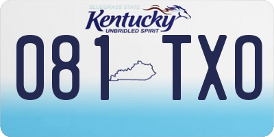 KY license plate 081TXO