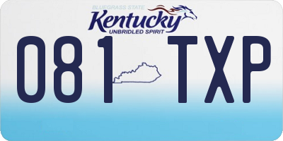 KY license plate 081TXP