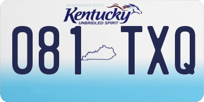 KY license plate 081TXQ