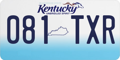 KY license plate 081TXR