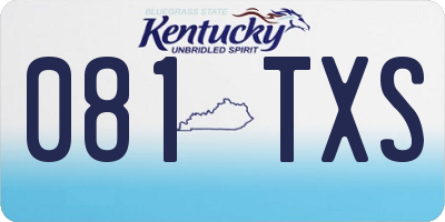 KY license plate 081TXS