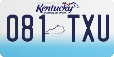 KY license plate 081TXU