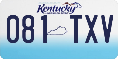 KY license plate 081TXV