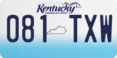 KY license plate 081TXW