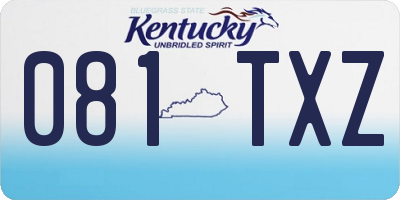 KY license plate 081TXZ