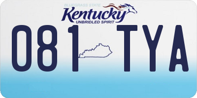 KY license plate 081TYA