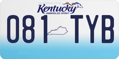 KY license plate 081TYB