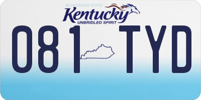KY license plate 081TYD