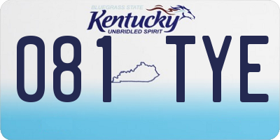 KY license plate 081TYE