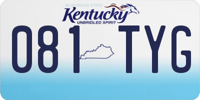 KY license plate 081TYG