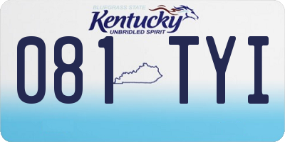KY license plate 081TYI