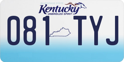 KY license plate 081TYJ