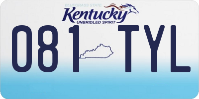 KY license plate 081TYL